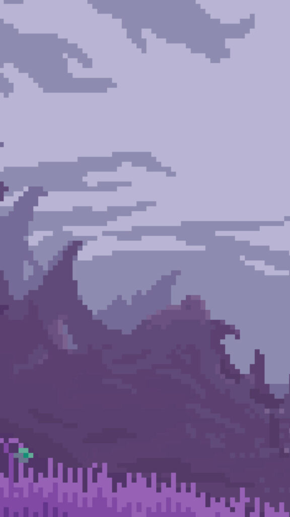 Purple Mountain Pixel Art Scenery Mobile Wallpaper