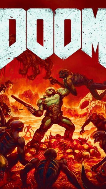 Doom Slayer Intense Hellscape Mobile Wallpaper