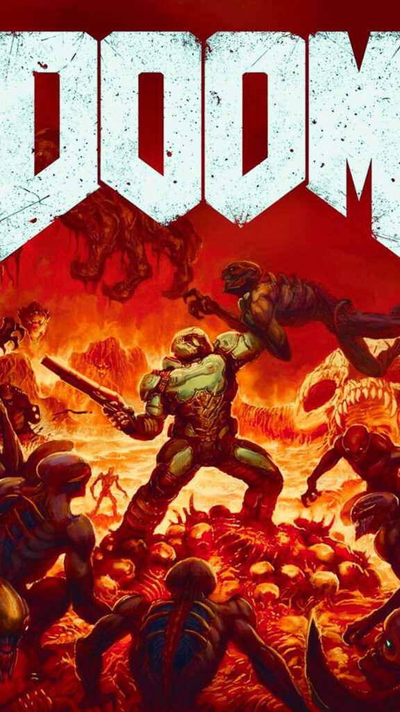Doom Slayer Intense Hellscape Mobile Wallpaper