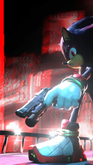 Shadow the Hedgehog Cyberpunk Urban Mobile Wallpaper
