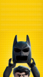 Lego Batman Holding Mask Mobile Wallpaper