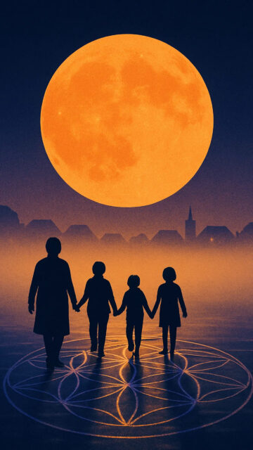 Sacred Geometry Full Moon Ritual Silhouette Spiritual Energy Wallpaper