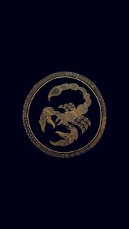 Elegant Gold Scorpio Zodiac Sign Dark Water Aesthetic Wallpaper