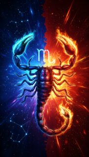 Scorpio Zodiac Sign Fire and Water Celestial Art Wallpaper