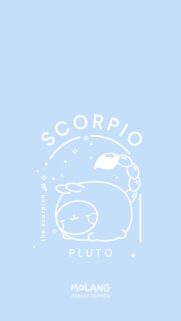 Cute Scorpio Zodiac Aesthetic Pastel Blue Phone Wallpaper
