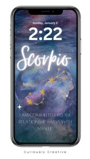 Scorpio Aesthetic Zodiac Constellation and Self-Love Manifestation Wallpaper