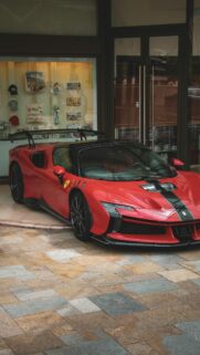 Red Ferrari SF90 XX Stradale Supercar Mobile Wallpaper