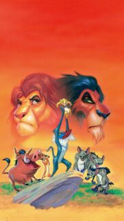 Majestic Lion King Mobile Wallpaper – Regal Simba Sunset Background for Phone