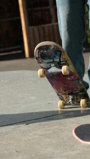 Street Style Skateboard Deck Closeup Phone Wallpaper