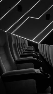 Minimalist Dark Cinema Theater Rows Mobile Phone Wallpaper