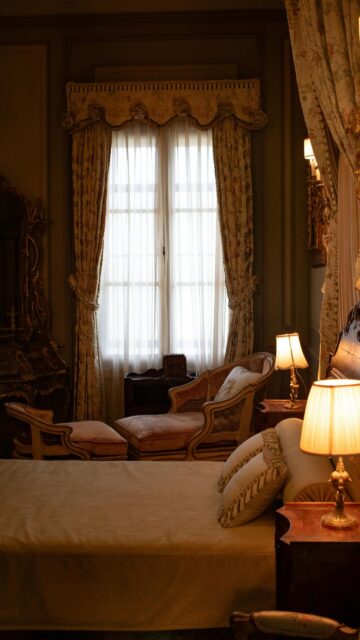 Luxurious Vintage Bedroom Interior Aesthetic Phone Wallpaper