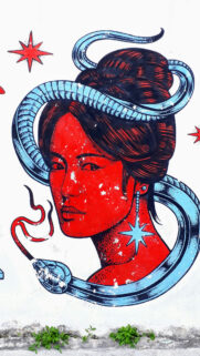 Mystical Red Gemini Twins Goddess Spiritual Astrology Art Wallpaper