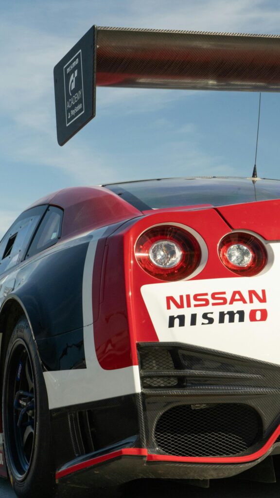 Nissan GT-R Nismo Race Car Rear View Mobile Wallpaper