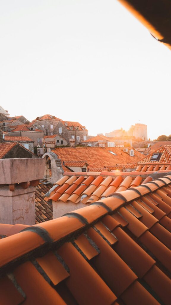 Stunning Dubrovnik Rooftops Sunset Mobile Phone Wallpaper
