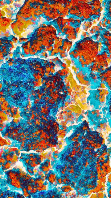 Abstract Painted Grunge Texture in Vibrant Blue and Orange Wallpaper