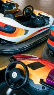 Vibrant Bumper Car Close-Up Mobile Wallpaper