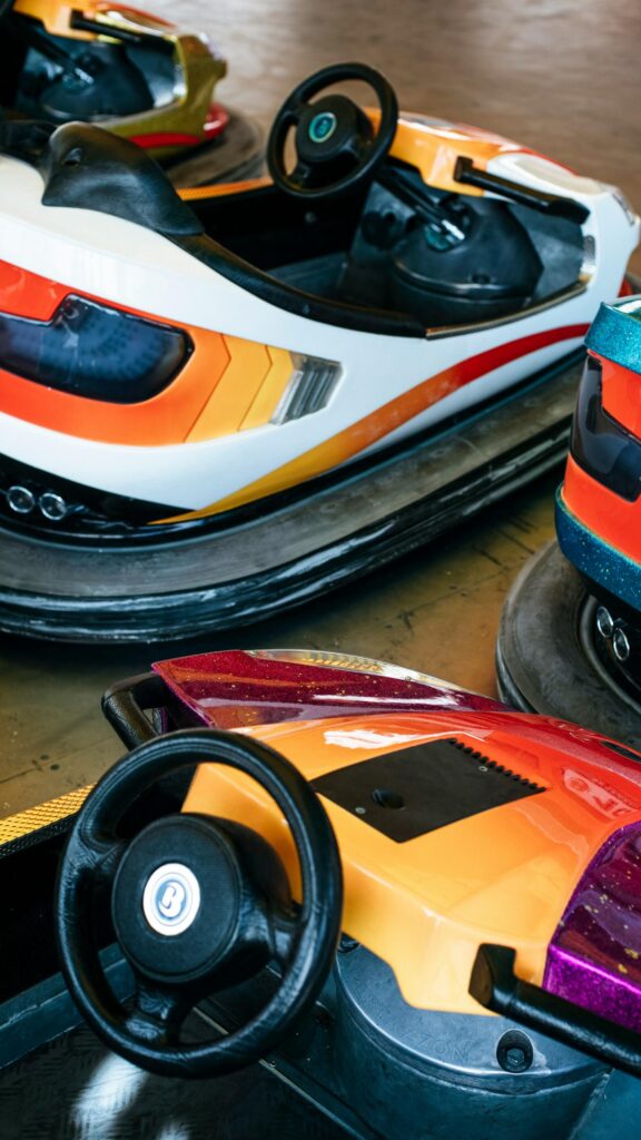 Vibrant Bumper Car Close-Up Mobile Wallpaper