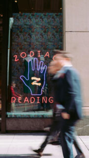 Zodiac Reading Neon Sign Astrology Aesthetics 4K Wallpaper