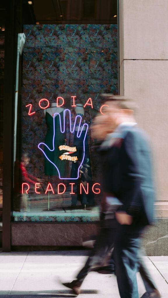 Zodiac Reading Neon Sign Astrology Aesthetics 4K Wallpaper