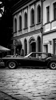 Black Vintage Buick Riviera Classic Car Cobblestone Street Wallpaper