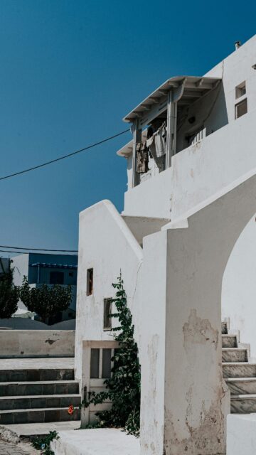 Santorini Architecture White Stone Building Aesthetic Phone Wallpaper