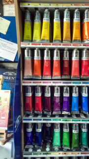 Vibrant Winsor & Newton Oil Paint Tubes Art Studio Wallpaper