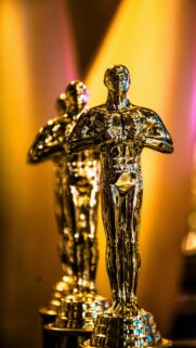 Golden Academy Award Oscar Statue Cinematic Phone Wallpaper