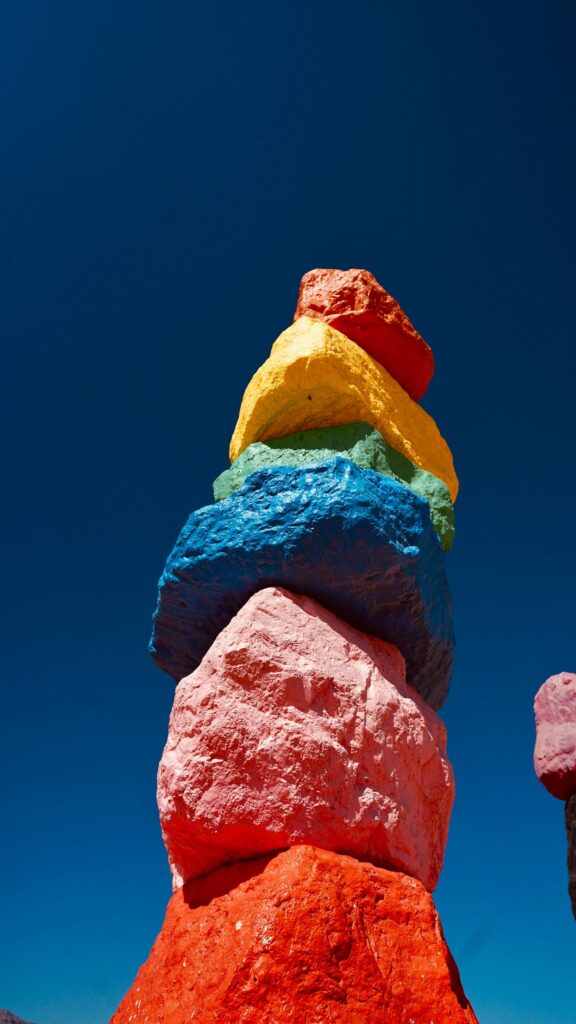 Colorful Seven Magic Mountains Stack Art Mobile Wallpaper