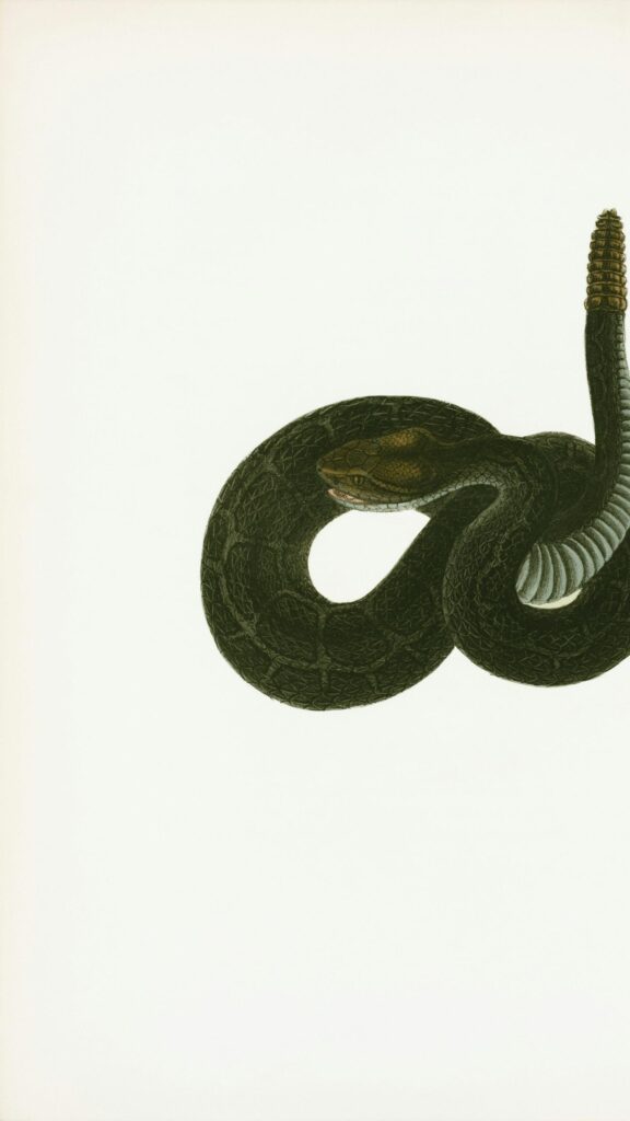 Vintage Rattlesnake Scientific Illustration Mobile Background Wallpaper