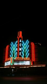 Neon Acme Oyster House Night Sign Mobile Wallpaper