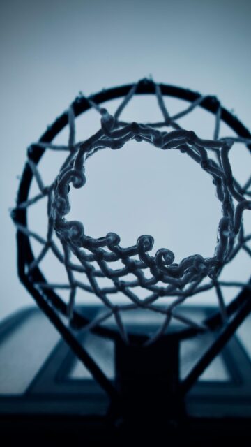 Cinematic Basketball Hoop Minimalist View High Quality Phone Wallpaper
