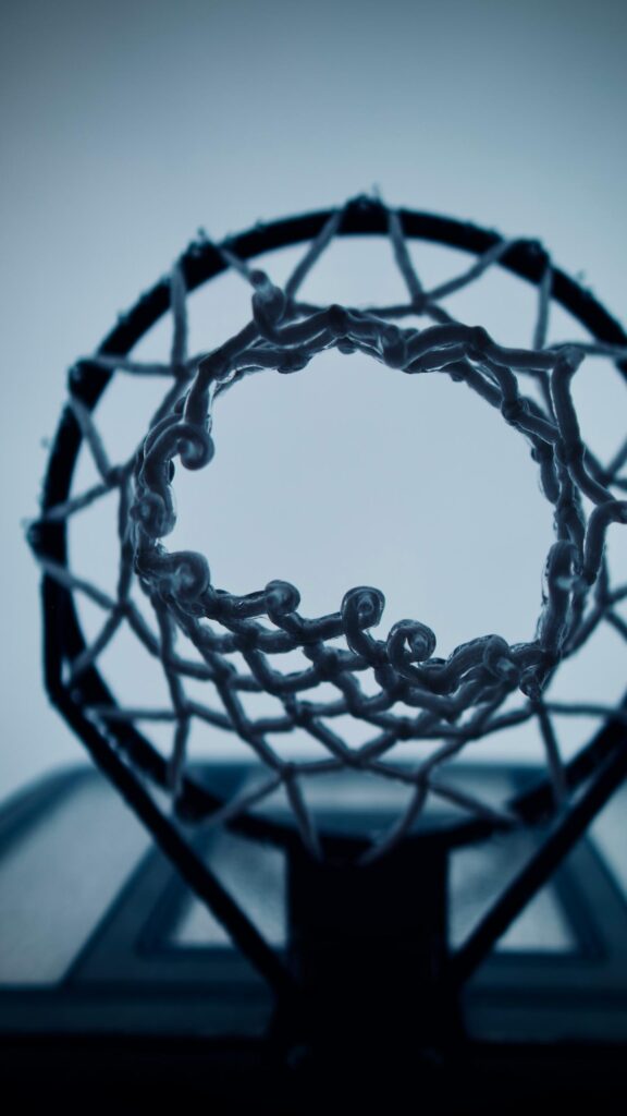Cinematic Basketball Hoop Minimalist View High Quality Phone Wallpaper