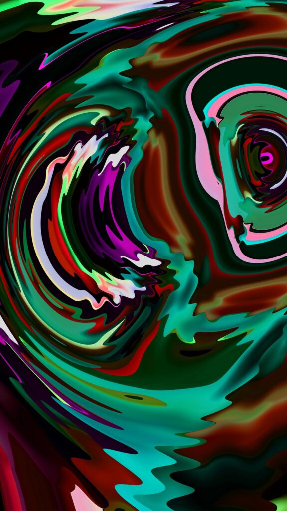 Abstract Liquid Swirl Neon Digital Art Phone Wallpaper