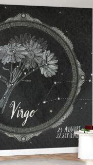 Virgo Constellation and Floral Aesthetic Zodiac Art Wallpaper