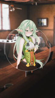 Cute Anime Elf Girl With Green Hair Mobile Wallpaper Aesthetic