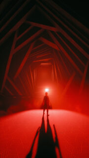 Control Game Jesse Faden Red Tunnel Cinematic Wallpaper