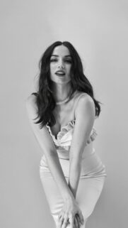Elegant Ana de Armas Black and White Portrait Mobile Wallpaper