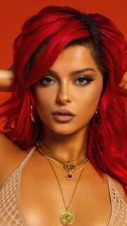 Bebe Rexha Vibrant Red Hair Portrait Wallpaper High Quality
