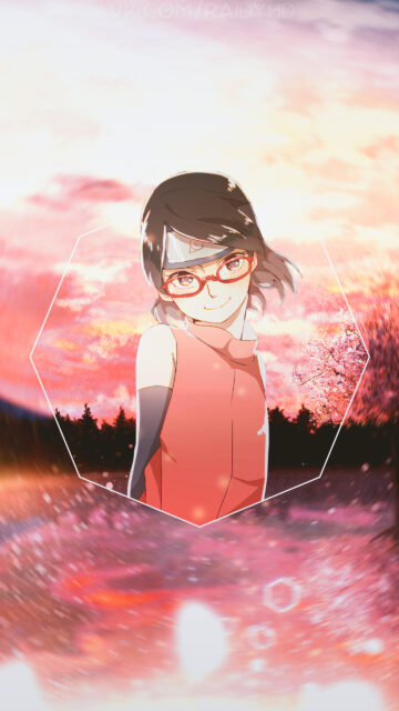 Sarada Uchiha Anime Wallpaper: Beautiful Sunset Aesthetic High Resolution Background