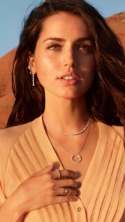 Ana de Armas Golden Hour Portrait Luxury Jewelry Wallpaper