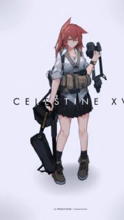 Anime Girl Photographer with Tactical Gear Wallpaper for Mobile