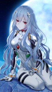Rei Ayanami Long Hair Evangelion Aesthetic Mobile Wallpaper