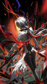 Arlecchino Genshin Impact Dynamic Battle Pose High-Quality Mobile Wallpaper