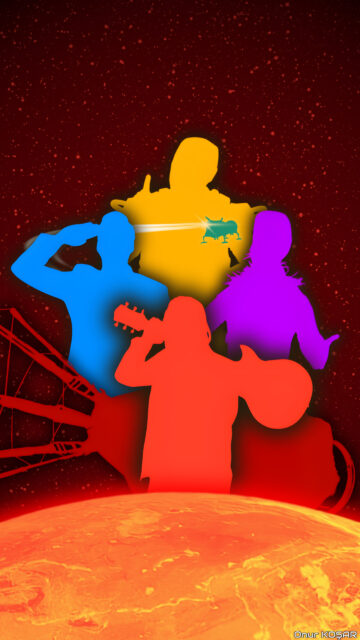 Cowboy Bebop Vibrant Silhouette Minimalist Space Wallpaper for Mobile
