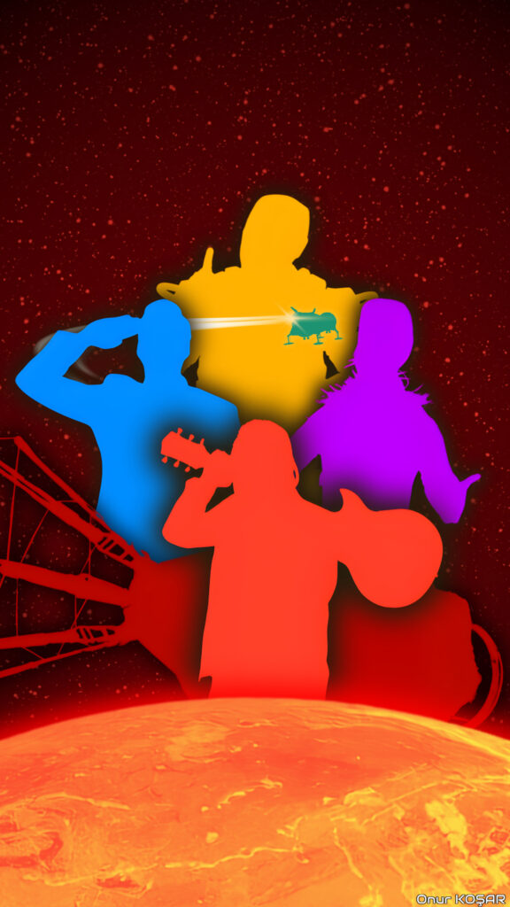 Cowboy Bebop Vibrant Silhouette Minimalist Space Wallpaper for Mobile