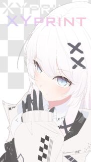 Anime Girl with White Hair and Cyberpunk Aesthetic Phone Wallpaper