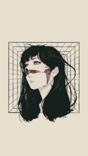 Cyberpunk Android Girl Minimalist Aesthetic Phone Wallpaper in 4K