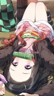 Nezuko Kamado Lying on Tatami Mat Anime Aesthetic Wallpaper