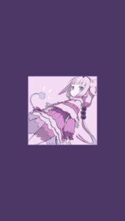 Cute Kanna Kamui Anime Girl Purple Aesthetic Mobile Wallpaper for Smartphone