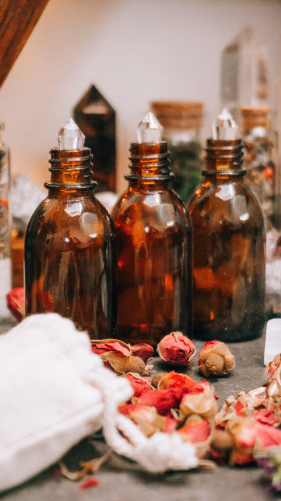 Crystal Infused Oil Elixirs for Manifestation and Energy Healing Wallpaper